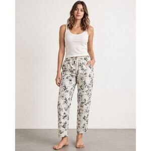 Free People Printed Linen Blend Pants Womens Small Elastic Waist